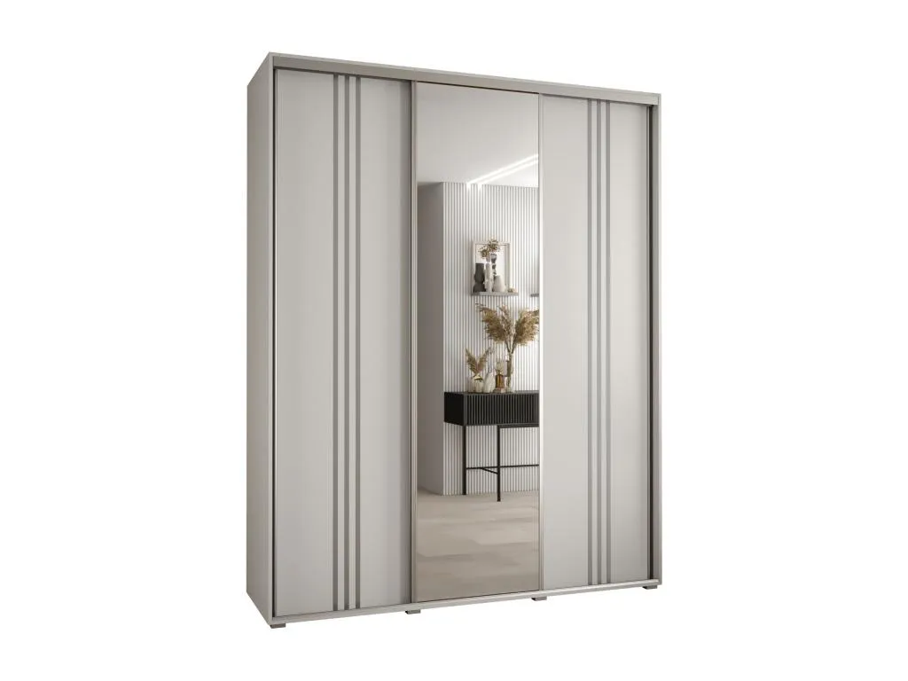 ARMARIO Decopractico 7 DE PUERTAS CORREDERAS 235.2/200/45 3 puertas (Blanco/Blanco/Plata) JIGA39620
