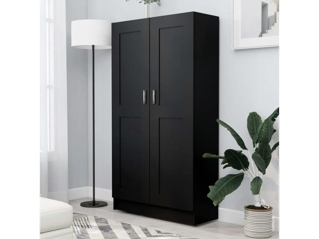 Armario de libros Habitarluz contrachapada negro 82.5x30.5x150 cm 48258HJQS