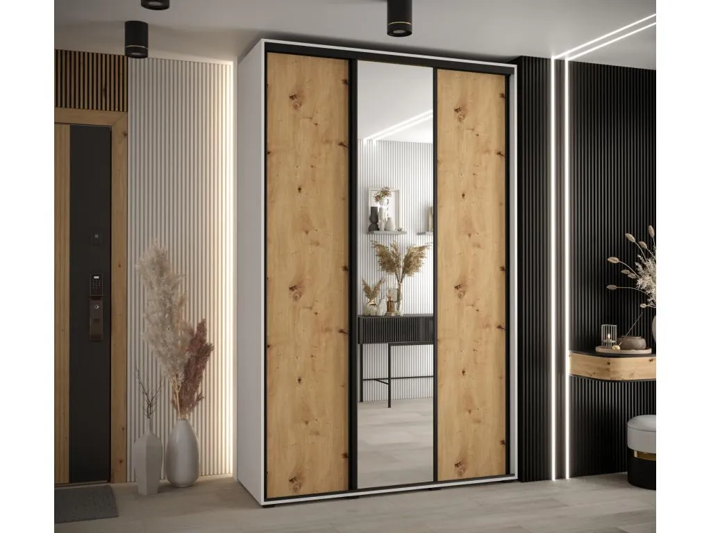 ARMARIO Hogarsens 3 DE PUERTAS CORREDERAS 235.2/160/45 3 puertas (Blanco/Artisan/Negro)