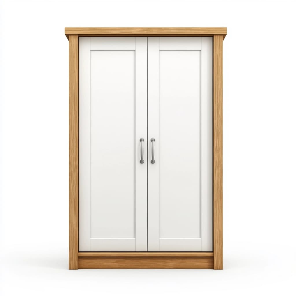 Armario moderno para dormitorio madera y blanco doble puerta almacenamiento amplio 100x180x50 cm