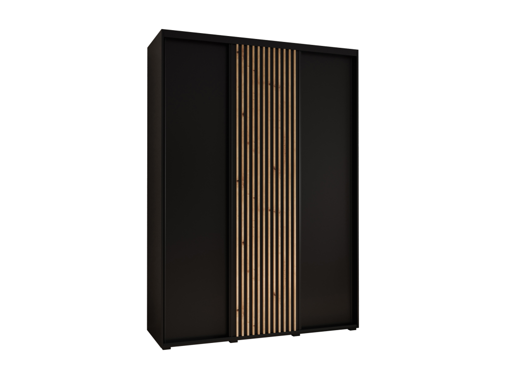 ARMARIO Mueblestop 1 DE PUERTAS CORREDERAS 205.2/170/60 3 puertas (negro/negro) 42755VGOX
