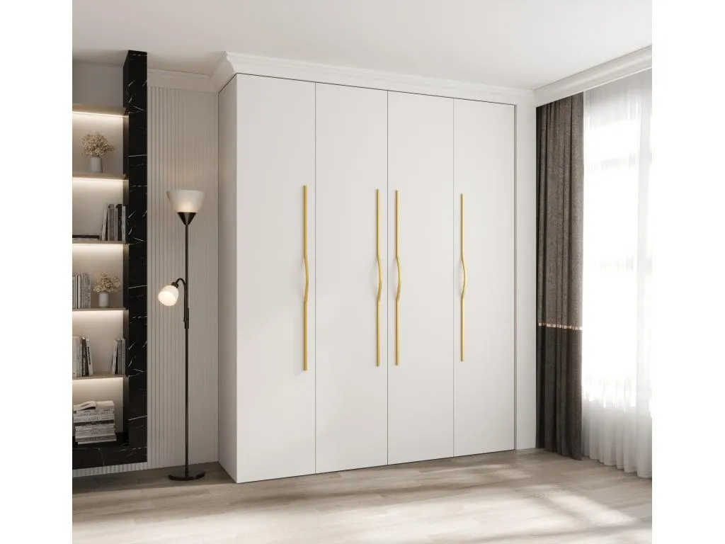 Armario Banakdecoracion 2 con puertas batientes 245.5/200/50 4 puertas (blanco/oro) 84331HFCC
