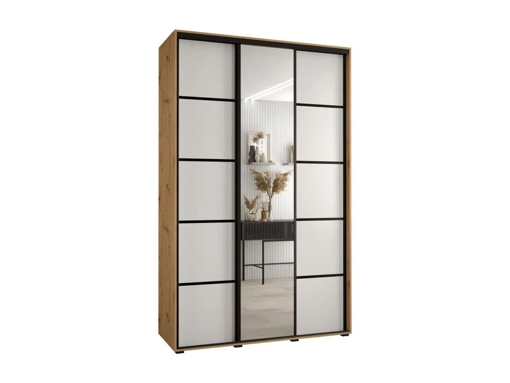 ARMARIO Jmmhogar 5 DE PUERTAS CORREDERAS 235.2/150/45 3 puertas (Artisan/Blanco/Negro)