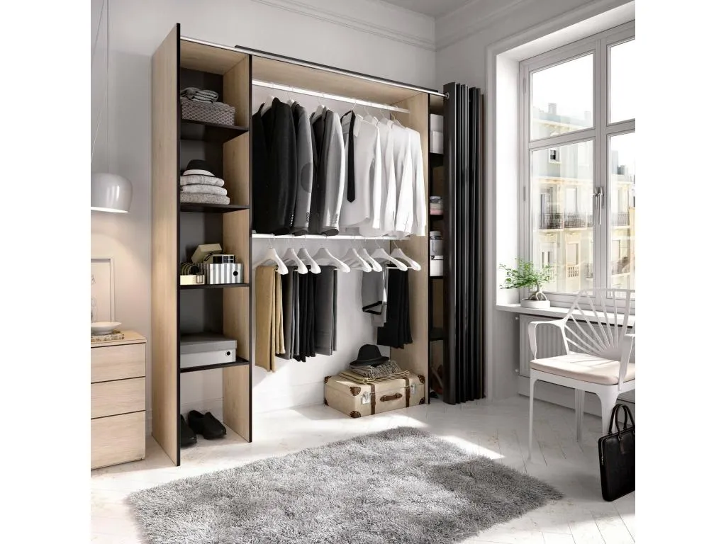 Armario Boverdeco Estructura para vestidor Perchero abierto extensible 180x50h205 cm Boverdeco y Gris