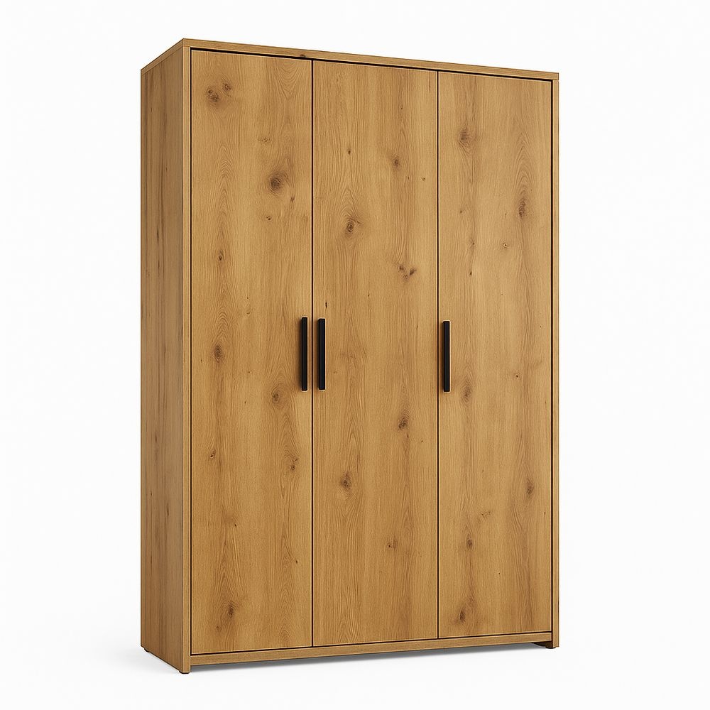 Armario de Madera Roble 3 Puertas Vestidor Elegante
