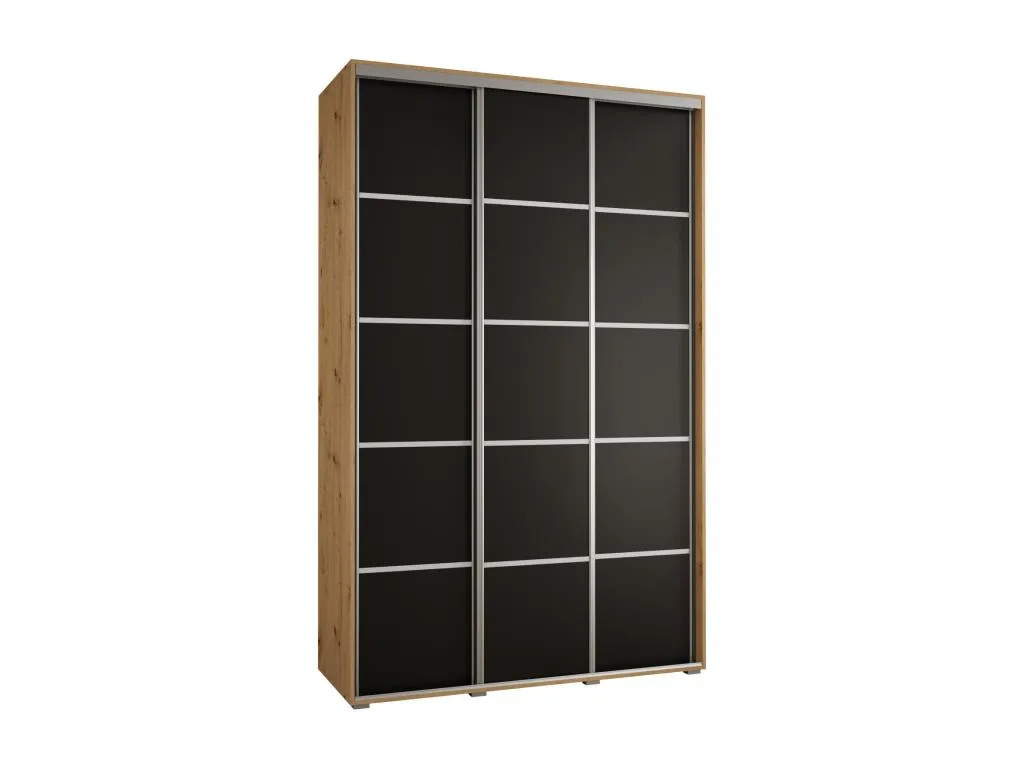 ARMARIO Lluesmamuebles 4 DE PUERTAS CORREDERAS 235.2/170/45 3 puertas (Artisan/Negro/Plata)