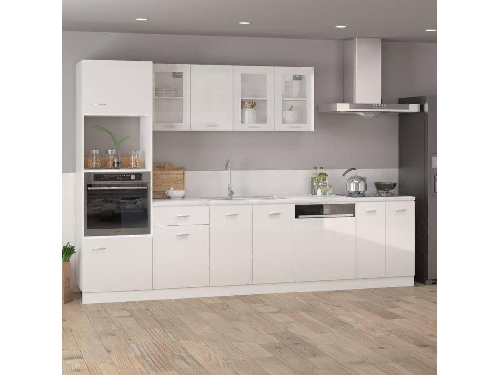 Armario inferior madera ingeniería blanco brillo 40x46x81 - 5 cm