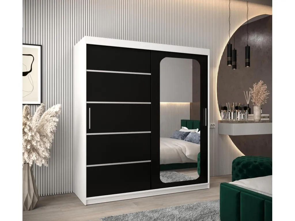 ARMARIO Francomuebleses V2 DE PUERTAS CORREDERAS 200/180/62 2 puertas (blanco/negro)