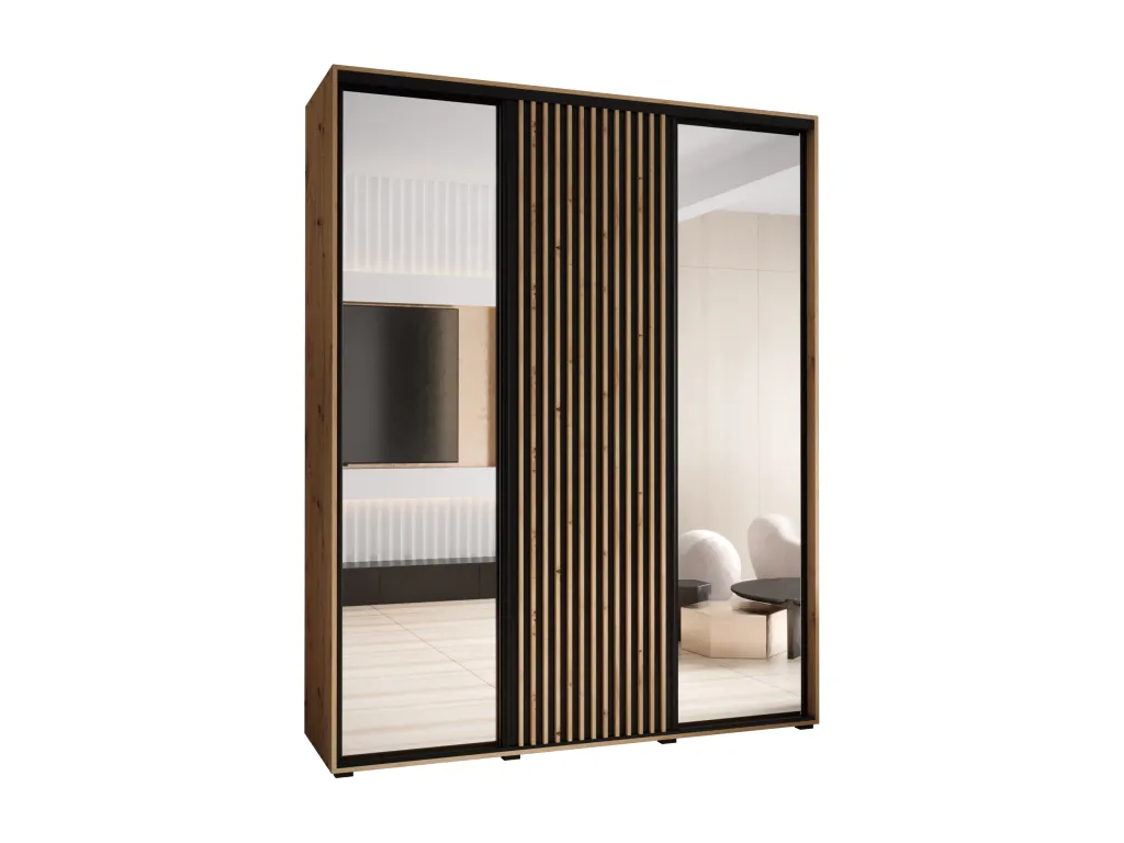 ARMARIO Mobtrendy 2 DE PUERTAS CORREDERAS 205.2/200/45 3 puertas (artisan/negro) 36979fvlq