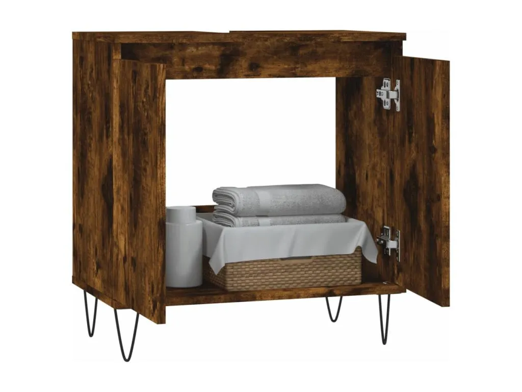 Armario de baño Mueblesclasic de ingeniería Mueblesclasic ahumado 58x33x60 cm