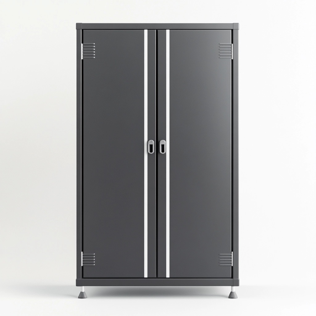 Casa y jardín Almacenamiento exterior 180x90x50 cm Metal Gris Armario organizador doble puerta CC7294242