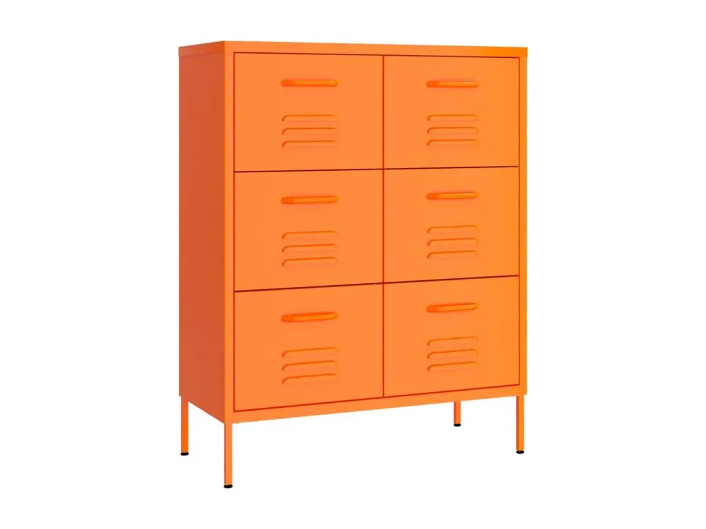 Armario de almacenamiento acero naranja 80x35x101.5 cm