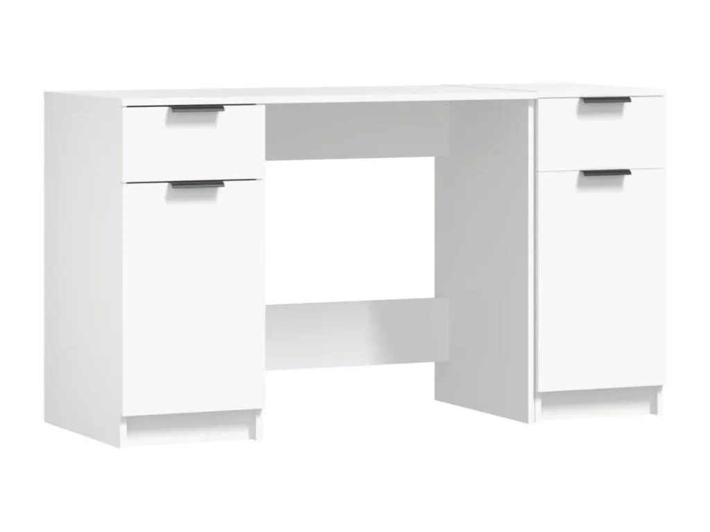 Escritorio con armario lateral Hogarmini contrachapada blanco gnxh91270