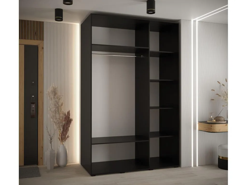 ARMARIO Jmmhogar 5 DE PUERTAS CORREDERAS 235.2/150/60 3 puertas (Negro/Artisan/Negro)