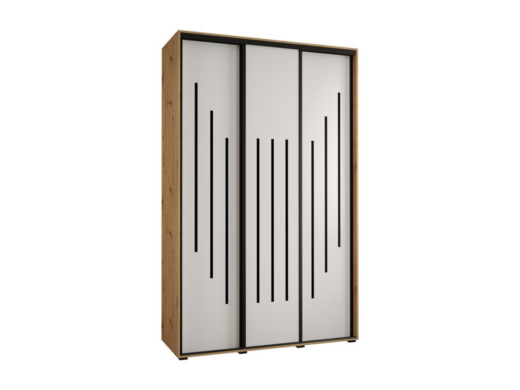 Armario Biocasahogar 8 puertas correderas 235.2/160/60 cm (Artisan/Blanco/Negro) RV3026216