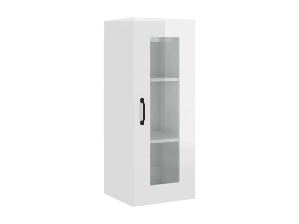 Armario de pared colgante blanco brillante 34.5x34x90 cm 94111UKCN