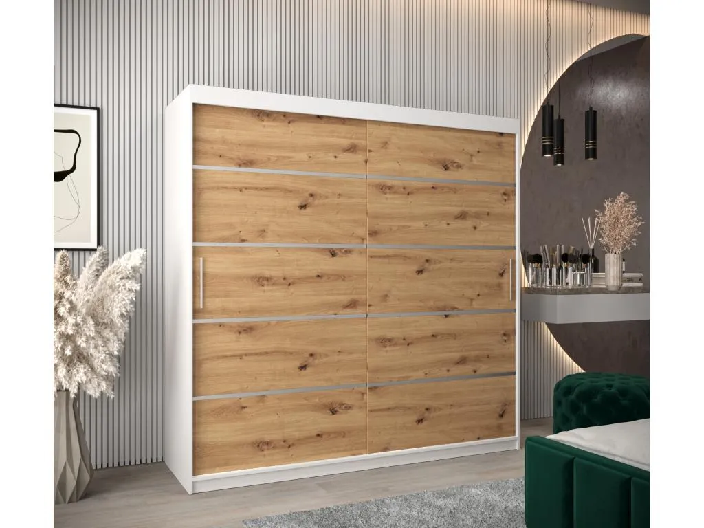 ARMARIO Kavehomedeco 1 DE PUERTAS CORREDERAS 200/200/62 2 puertas (blanco/artisan) 83972GMBT