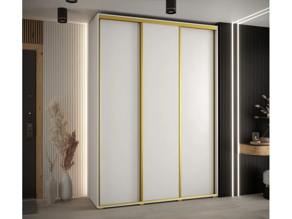 ARMARIO Lluesmahome 1 DE PUERTAS CORREDERAS 235.2/180/45 3 puertas (Blanco/Blanco/Oro) 24189QWVH