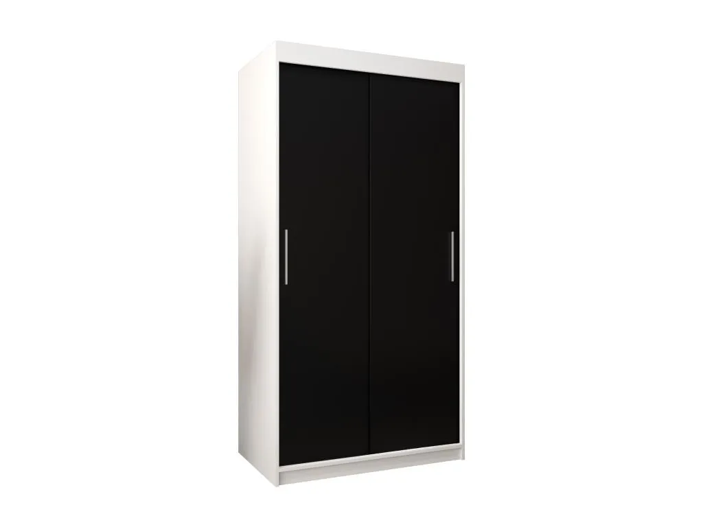Armario Vivirsingular con puertas correderas dimensiones 200/100/62 cm dos puertas en combinación blanco/negro dell80973