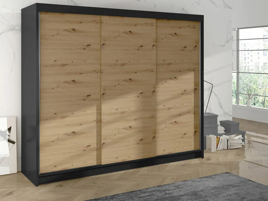 Armario Decopractico 160 Decopractico Artisan | Negro 215x200x58cm Puertas de armario - Correderas 21506BJWV