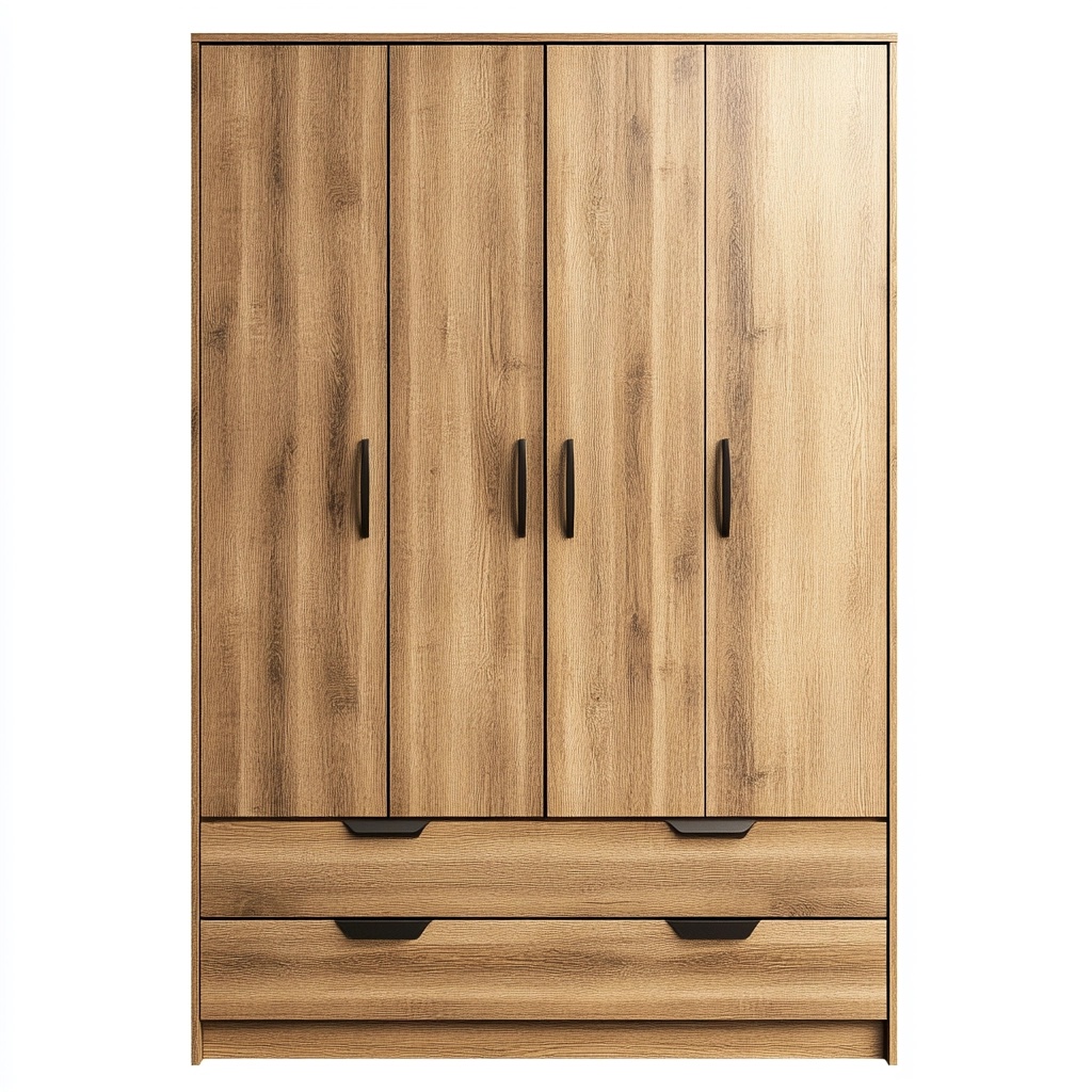 Armario de dormitorio madera roble claro con cajones y puertas para almacenamiento amplio 180x120x52 cm mueble de almacenaje RQ6063886