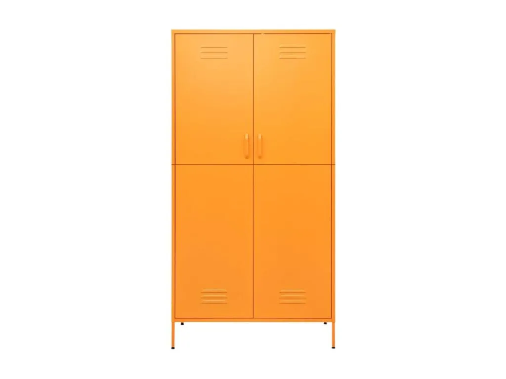 Armario metálico amarillo mostaza 90x50x180 cm – Gran capacidad de almacenamiento