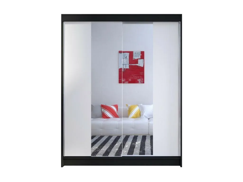 Armario Mueblesclasic 141 Negro | Blanco 200x150x58cm Puertas de armario - Correderas