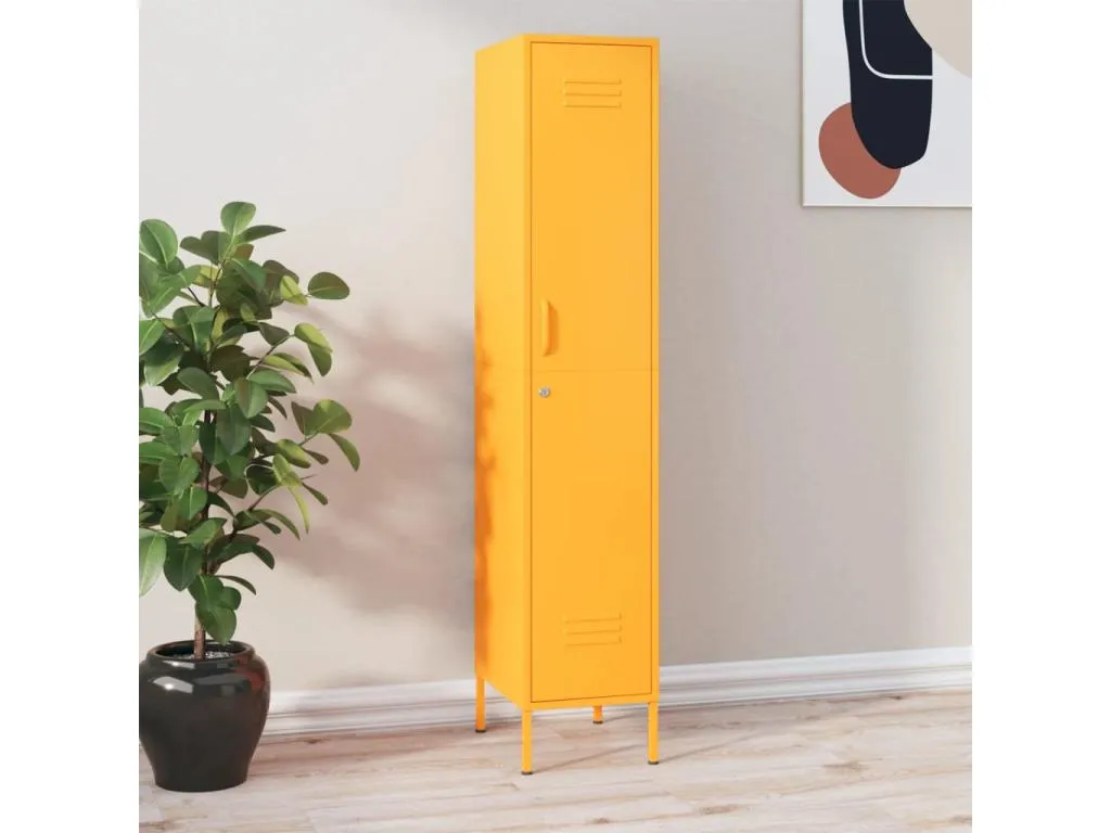 Armario taquilla de acero amarillo mostaza 35x46x180 cm
