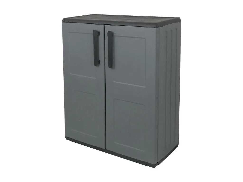 Armario de exterior Casabellaes Mueble de balcón multiusos Mueble de exterior con 2 puertas Made in Italy 68x37h84 cm Acabado cuadros 31055XBXA
