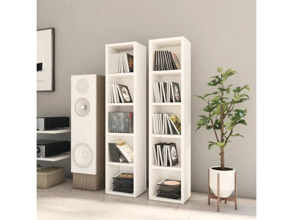 Armarios CD 2 uds Blanco 21x16x93.5 cm Hogarsens contrachapada