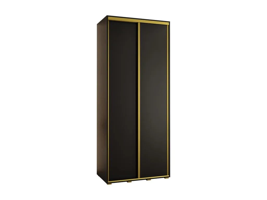 ARMARIO Boverdeco 3 DE PUERTAS CORREDERAS 235.2/100/60 2 puertas (Negro/Negro/Oro)