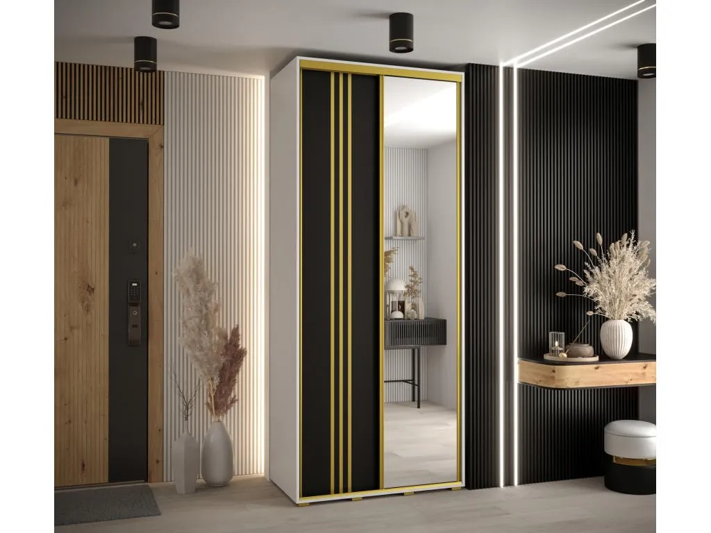 ARMARIO Luxmbls 7 DE PUERTAS CORREDERAS 235.2/100/45 2 puertas (Blanco/Negro/Oro) 34991ALPO