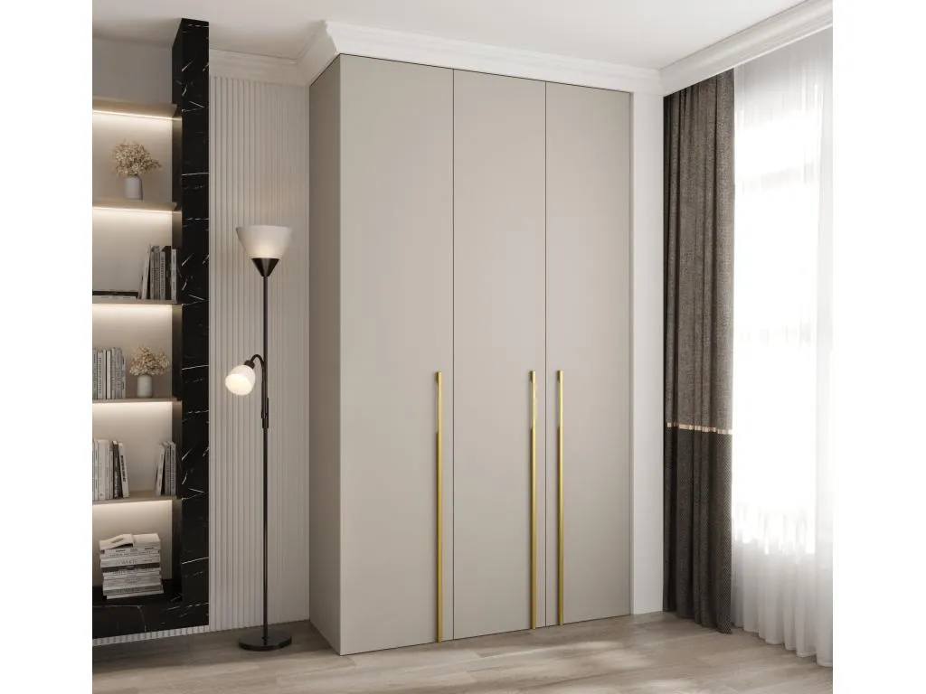 Armario Lluesmamuebles 3 con puertas batientes 245.5/140/50 3 puertas (cachemira/oro)