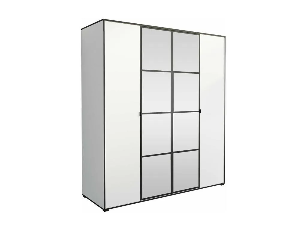 Armario Micasacool 117 Negro | Blanco 206x180x65cm Puertas de armario - Con bisagras