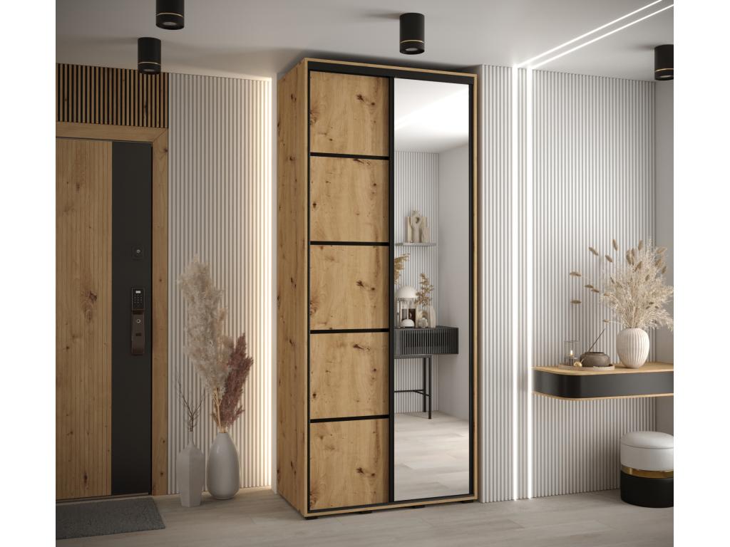 ARMARIO Confortzx 5 DE PUERTAS CORREDERAS 235 - 2/120/45 2 puertas Artisan/Artisan/Negro