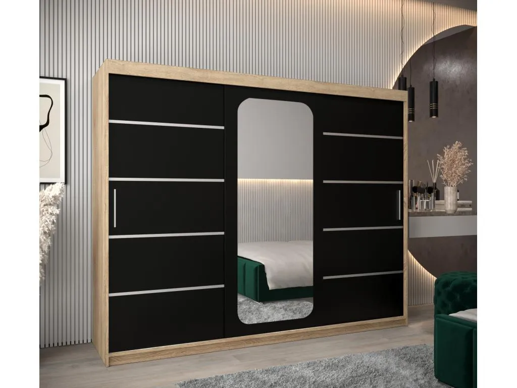 ARMARIO Patriciabaezcasa V2 DE PUERTAS CORREDERAS 200/250/62 3 puertas (Patriciabaezcasa/negro)