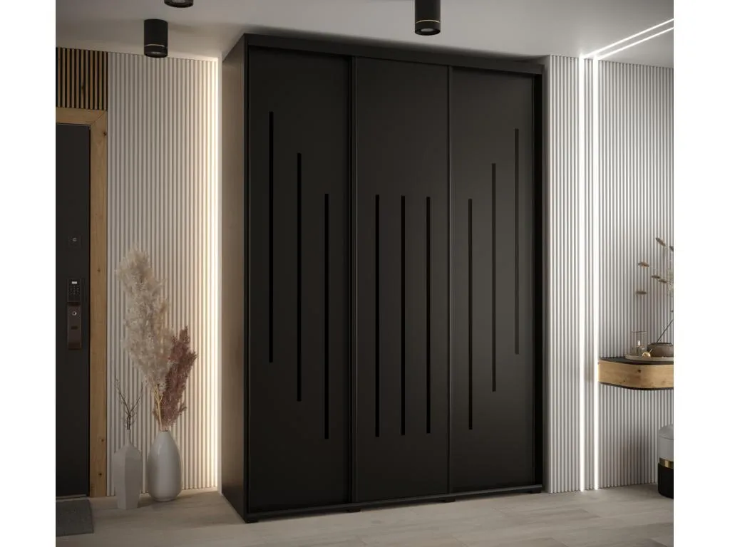 ARMARIO Banakdecoracion 8 DE PUERTAS CORREDERAS 235.2/170/45 3 puertas (Negro/Negro/Negro) 50804VEIX