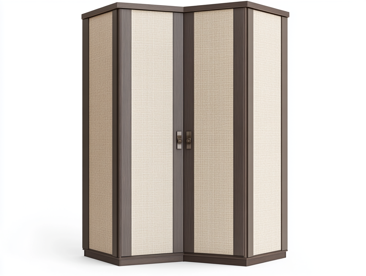 Armario esquinero moderno bicolor con 2 puertas para dormitorio YT6176981