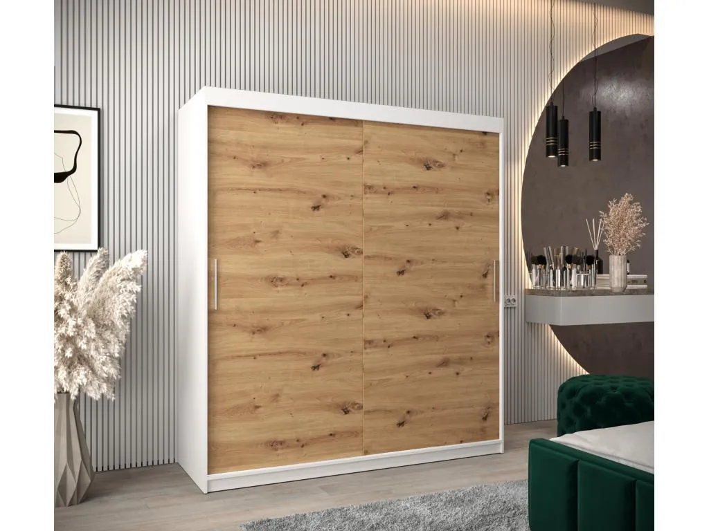 Armario Alkifurniturees de puertas correderas 200/180/62 2 puertas (blanco/artisan) 08564LPRY