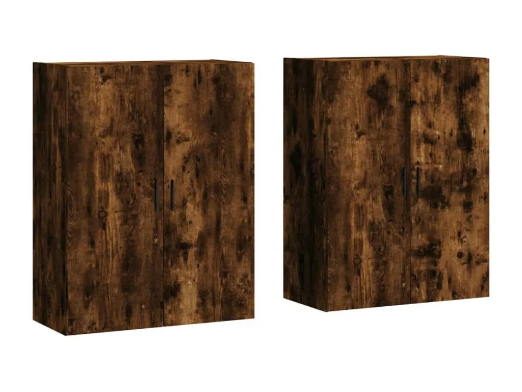 Armarios de pared 2 unidades Habitarluz ahumado 69.5x34x90 cm 66450YXSH