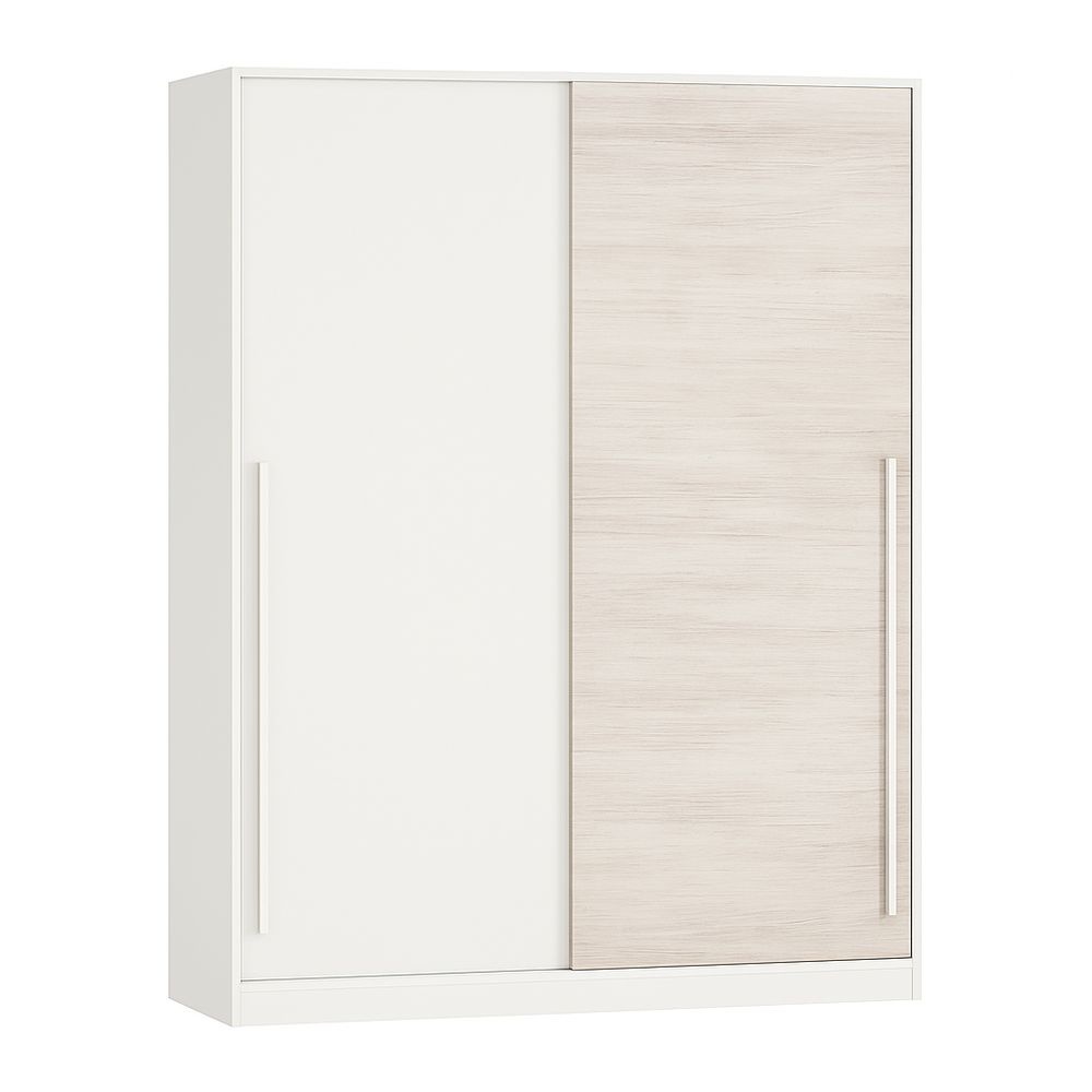 Armario Puertas Correderas Moderno Dormitorio Madera Blanco/Roble 180x200x60 cm