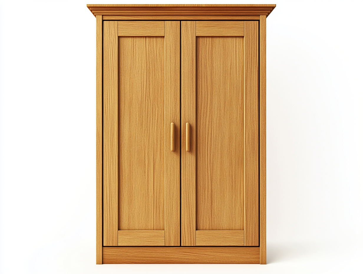 Armario de madera de 2 puertas con diseño minimalista DL0281085