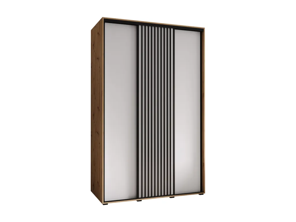 Armario Biocasahogar de 3 puertas correderas 205.2x150x45 cm (artisan/blanco) KR1862104