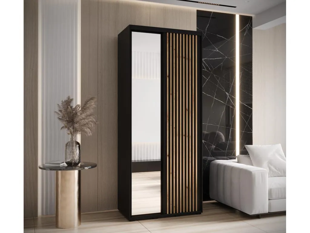 ARMARIO Patriciabaezcasa 2 DE PUERTAS CORREDERAS 205.2/100/60 2 puertas (negro/negro)