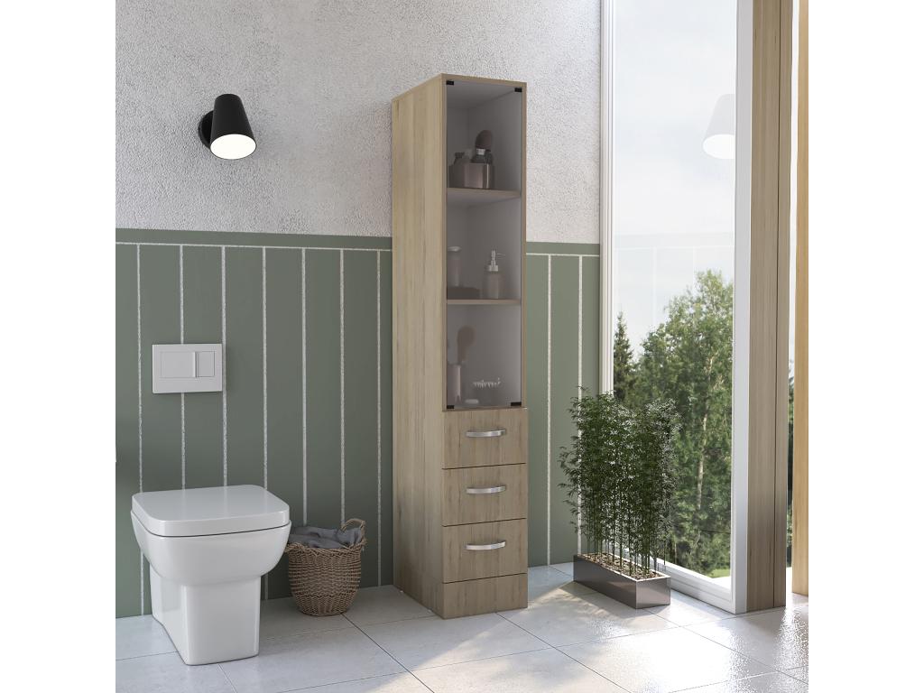Armario de Baño - con cuatro cajones 17 56CM P X 30 4CM L X 173 45CM Luzssnh / Blanco