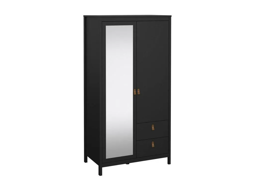 Armario 2 puertas Hogarmini Muebles de dormitorio Vestidor Armario de ropa 102x58 h199 cm Negro 78661xpjd