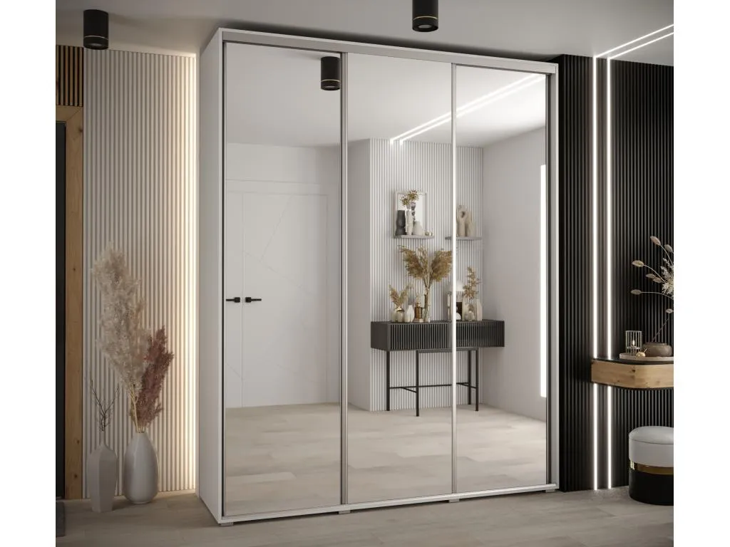 ARMARIO Kavehomedeco 2 DE PUERTAS CORREDERAS 235.2/190/45 3 puertas (Blanco/Blanco/Plata) 74481NQPM