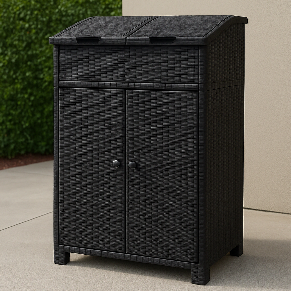 Hogar y Jardín Armario de almacenamiento resina 87x46.5x110 cm negro exterior organización impermeable