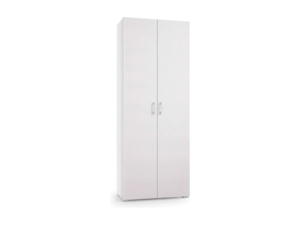 Armario multiusos Mueblesclasic Mueble lineal con 2 puertas batientes Armario con 6 estantes Zapatero moderno Made in Italy 72x37h195 cm