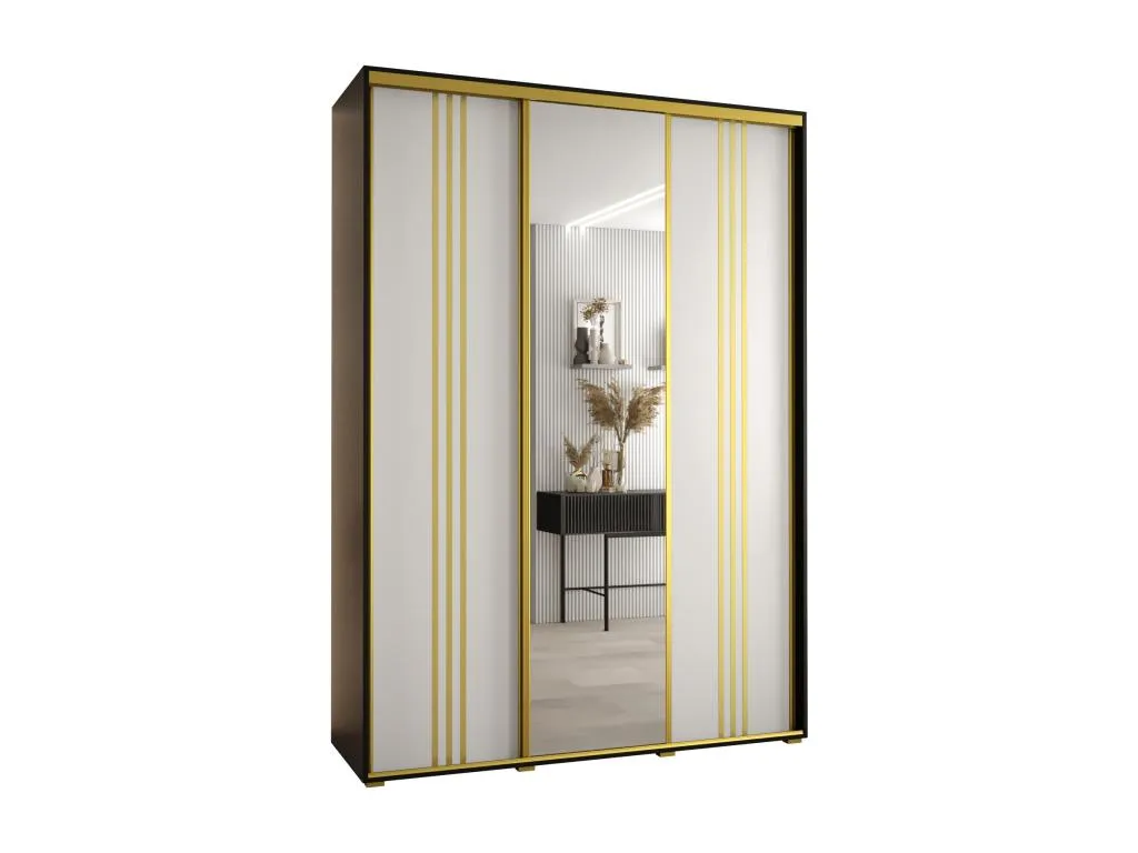 ARMARIO Hogarve 7 DE PUERTAS CORREDERAS 235.2/170/45 3 puertas (Negro/Blanco/Oro) 19728qffh